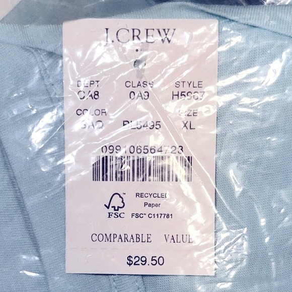 J. CREW V-Neck Tee Vintage Cotton T-Shirt Soft Agua Blue Short Sleeve - Picture 11 of 13